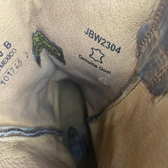 J.B Dillon Cowboy Boots Men's 10 B Brown Goat Leather Western Made In Mexico. - Picture 12 of 14